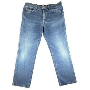 Lee Jeans Mens 38x34 Medium Wash Blue Regular Fit Straight Leg Denim Pockets